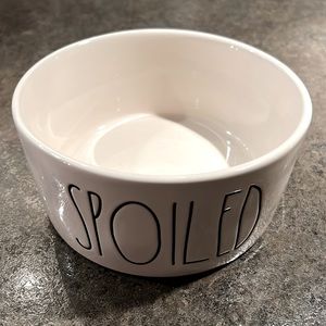 Rae Dunn Dog Ceramic Cat Pet Bowl Spoiled 6” Shabby Chic Farmhouse